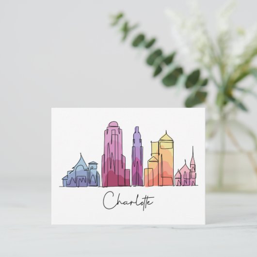 Charlotte NORTH CAROLINA Briefkaart (Staand voorkant)