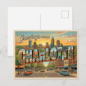 Charlotte North Carolina Briefkaart (Voorkant / Achterkant)