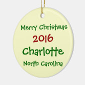 CHARLOTTE NORTH CAROLINA CHRISTMAS ORNAMENT 2016 (Links)