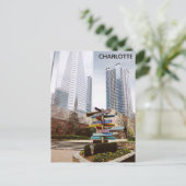 Charlotte North Carolina City Park Skyline Travel Briefkaart (Staand voorkant)