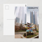 Charlotte North Carolina City Park Skyline Travel Briefkaart (Voorkant / Achterkant)