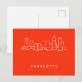 Charlotte, North Carolina City Skyline Briefkaart (Voorkant / Achterkant)