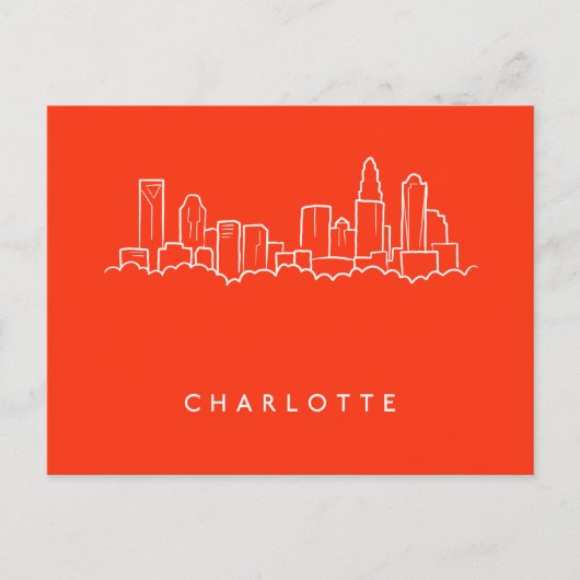 Charlotte, North Carolina City Skyline Briefkaart (Voorkant)
