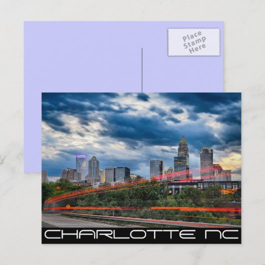 charlotte north carolina city skyline briefkaart (Voorkant / Achterkant)