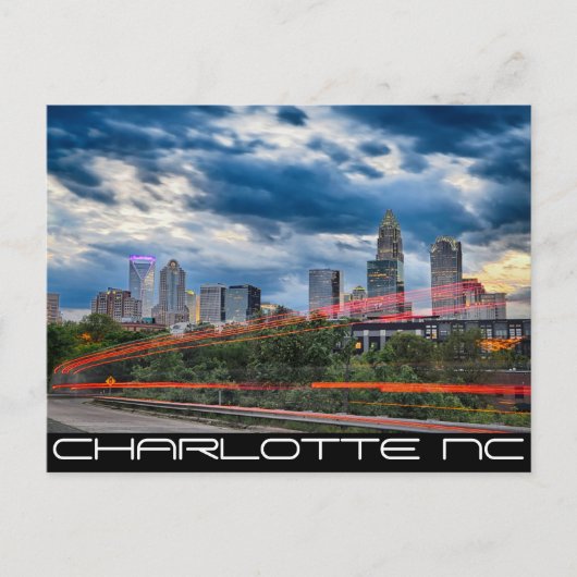 charlotte north carolina city skyline briefkaart (Voorkant)