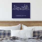 Charlotte, North Carolina City Skyline Canvas Afdruk (Insitu (Slaapkamer))