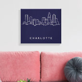 Charlotte, North Carolina City Skyline Canvas Afdruk (Insitu (Woonkamer))
