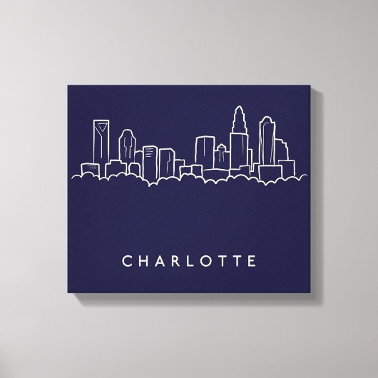 Charlotte, North Carolina City Skyline Canvas Afdruk (Voorkant)