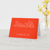 Charlotte, North Carolina City Skyline Kaart (Gele Bloem)