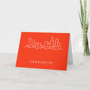 Charlotte, North Carolina City Skyline Kaart