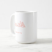 Charlotte, North Carolina City Skyline Koffiemok (Voorkant links)