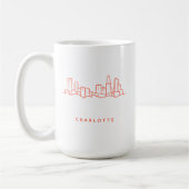 Charlotte, North Carolina City Skyline Koffiemok (Links)