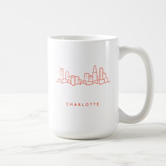 Charlotte, North Carolina City Skyline Koffiemok (Rechts)
