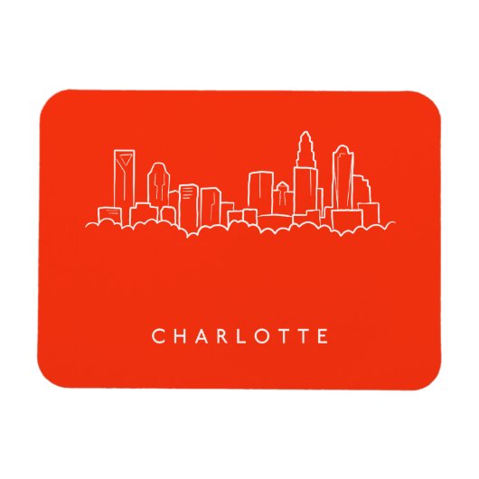 Charlotte, North Carolina City Skyline Magneet (Horizontaal)