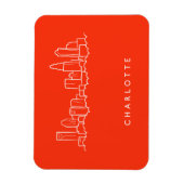 Charlotte, North Carolina City Skyline Magneet (Verticaal)