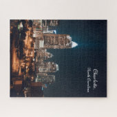 Charlotte North Carolina City Skyline Night Legpuzzel (Horizontaal)