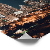 Charlotte North Carolina City Skyline Night Poster (Hoek)