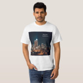 Charlotte North Carolina City Skyline Night T-shirt (Voorkant volledig)