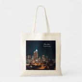 Charlotte North Carolina City Skyline Night Tote Bag (Voorkant)