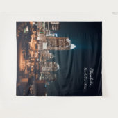 Charlotte North Carolina City Skyline Night Wandkleed (Voorkant (horizontaal))