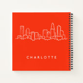 Charlotte, North Carolina City Skyline Notitieboek (Achterkant)