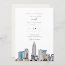 CHARLOTTE NORTH CAROLINA City Skyline Wedding