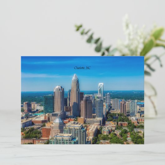 Charlotte, North Carolina cityscape Kaart (Staand voorkant)