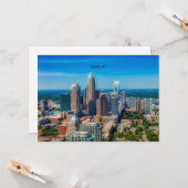 Charlotte, North Carolina cityscape Kaart (Voorkant / Achterkant in situ)