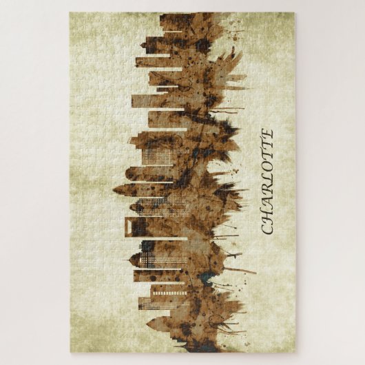 Charlotte North Carolina Cityscape Legpuzzel (Verticaal)