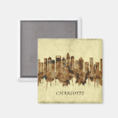 Charlotte North Carolina Cityscape Magneet (Voorkant / Achterkant)