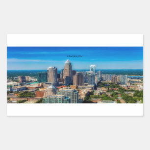 Charlotte, North Carolina cityscape Rechthoekige Sticker
