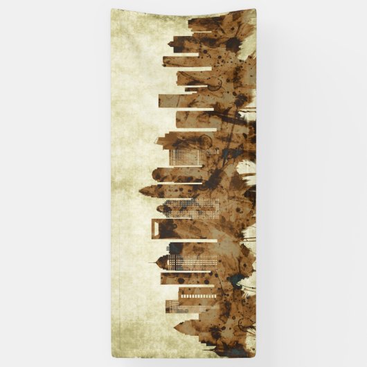 Charlotte North Carolina Cityscape Spandoek (Verticaal)