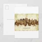 Charlotte North Carolina Cityscape Uitnodiging Briefkaart (Voorkant / Achterkant)