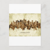 Charlotte North Carolina Cityscape Uitnodiging Briefkaart (Voorkant)