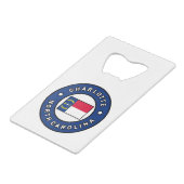 Charlotte North Carolina Creditkaart Flessenopener (Voorkant Gekanteld)