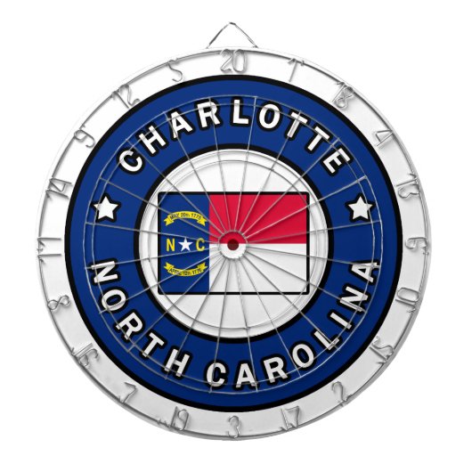Charlotte North Carolina Dartbord (Voorkant)