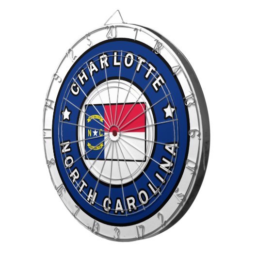 Charlotte North Carolina Dartbord (Voorkant Rechts)