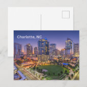 Charlotte, North Carolina Downtown Night Uitzicht Briefkaart (Voorkant / Achterkant)