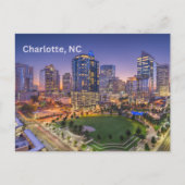 Charlotte, North Carolina Downtown Night Uitzicht Briefkaart (Voorkant)