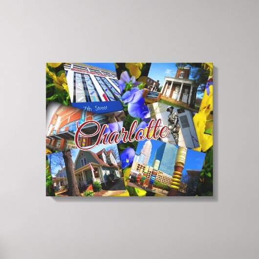 Charlotte North Carolina Fotocollage Canvas Afdruk (Voorkant)