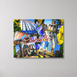Charlotte North Carolina Fotocollage Canvas Afdruk