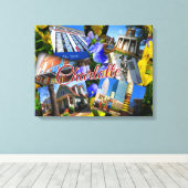 Charlotte North Carolina Fotocollage Canvas Afdruk (Insitu (Houten vloer))