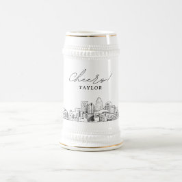 Charlotte North Carolina gepersonaliseerde skyline Bierpul
