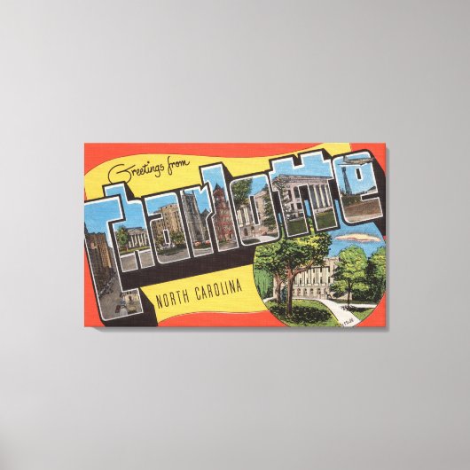 Charlotte, North Carolina - Grote briefscenes Canvas Afdruk (Voorkant)