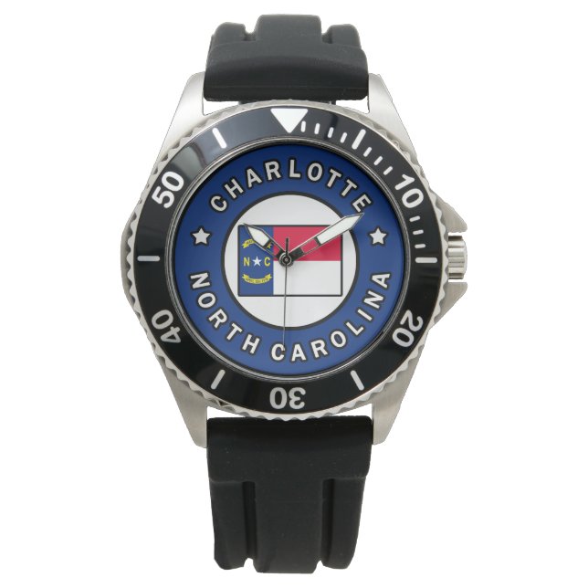 Charlotte North Carolina Horloge (Voorkant)