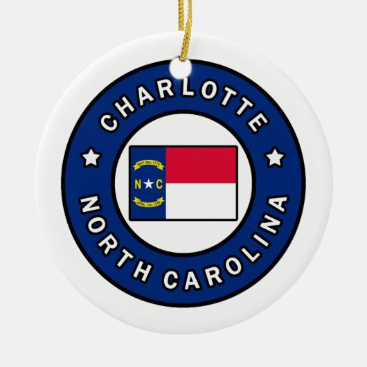 Charlotte North Carolina Keramisch Ornament (Voorkant)