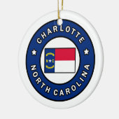 Charlotte North Carolina Keramisch Ornament (Links)