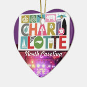 Charlotte North Carolina Keramisch Ornament (Links)