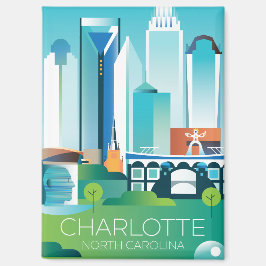 Charlotte, North Carolina koelkastmagneet Magneet