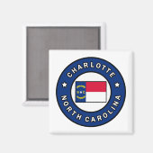 Charlotte North Carolina Magneet (Voorkant / Achterkant)